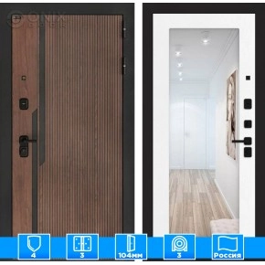 Входная дверь KARMINA с Зеркалом 18 - Белое дерево