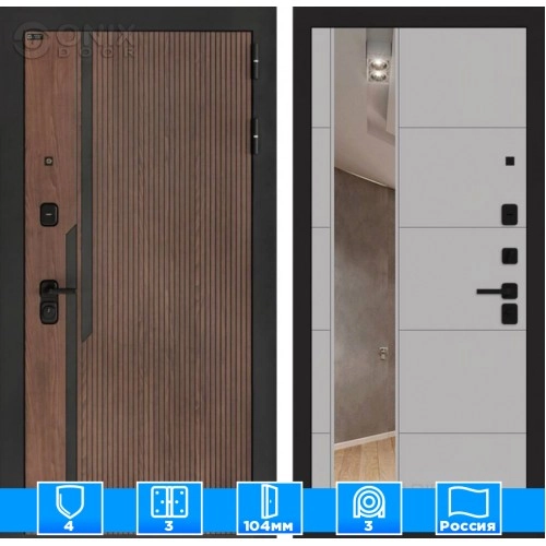 Входная дверь KARMINA с Зеркалом 19 - Грей софт