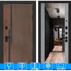 Входная дверь KARMINA с Зеркалом Максимум - Бетон светлый