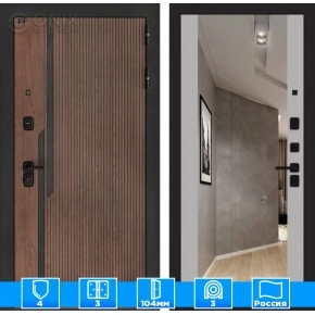 Входная дверь KARMINA с Зеркалом Максимум - Грей софт