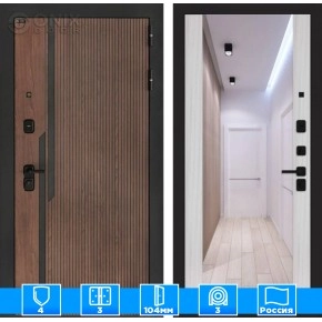 Входная дверь KARMINA с Зеркалом Максимум - Сандал белый