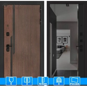 Входная дверь KARMINA с зеркалом Панорама с тонировкой - Черный кварц