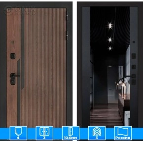 Входная дверь KARMINA с Зеркалом тонированным Максимум - Черный кварц