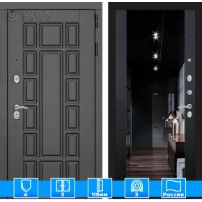 Входная дверь Нью-Йорк с зеркалом Максимум с тонировкой - Черный кварц