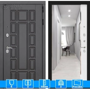 Входная дверь Нью-Йорк с зеркалом Панорама - Белый софт