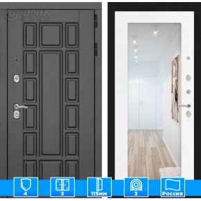 Входная дверь Нью-Йорк с Зеркалом 18 - Белое дерево