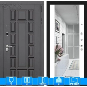 Входная дверь Нью-Йоркс Зеркалом Максимум - Белый софт