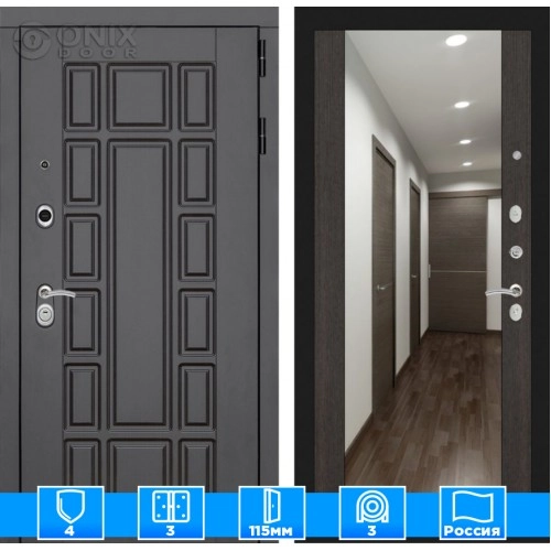 Входная дверь Нью-Йорк с Зеркалом Максимум - Венге