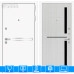 Входная дверь Лайн WHITE 02 - Сандал белый, стекло черное
