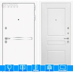 Входная дверь Лайн WHITE 03 - Белый софт 880х2050 правая