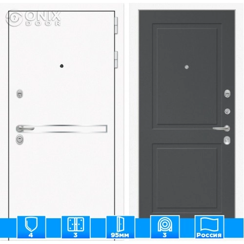 Входная дверь Лайн WHITE 11 - Графит софт