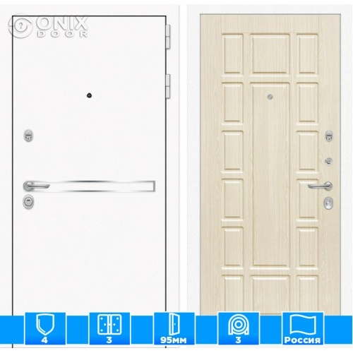 Входная дверь Лайн WHITE 12 - Беленый дуб