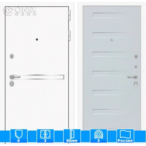 Входная дверь Лайн WHITE 14 - Дуб кантри белый горизонтальный