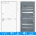 Входная дверь Лайн WHITE 20 - Бетон темный, зеркальные вставки