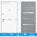 Входная дверь Лайн WHITE 20 - Бетон светлый, зеркальные вставки