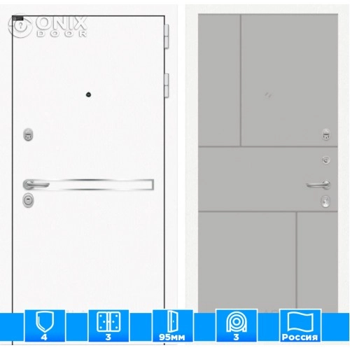 Входная дверь Лайн WHITE 21 - Грей софт