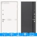 Входная дверь Лайн WHITE 22 - Графит софт, черная вставка