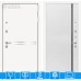 Входная дверь Лайн WHITE 22 - Белый софт, черная вставка
