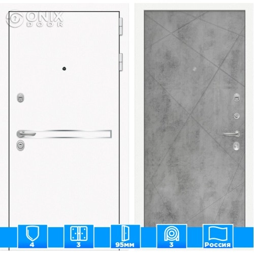 Входная дверь Лайн WHITE 24 - Бетон светлый