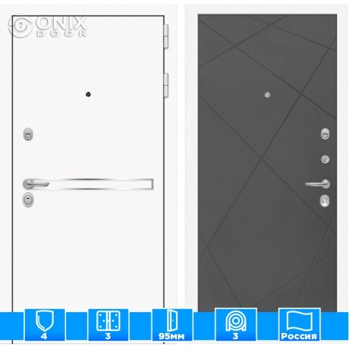 Входная дверь Лайн WHITE 24 - Графит софт