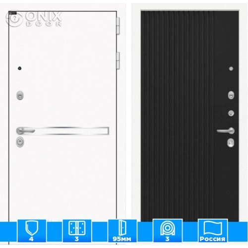 Входная дверь Лайн WHITE 29 - Черный кварц