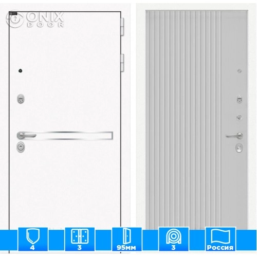 Входная дверь Лайн WHITE 29 - Белый рельеф софт