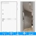 Входная дверь Лайн WHITE с Зеркалом Максимум - Грей софт