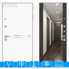 Входная дверь Лайн WHITE с Зеркалом Максимум - Венге