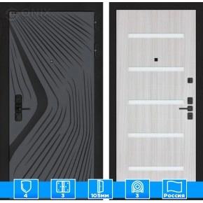 Входная дверь LEOLAB 01 - Сандал белый, стекло белое