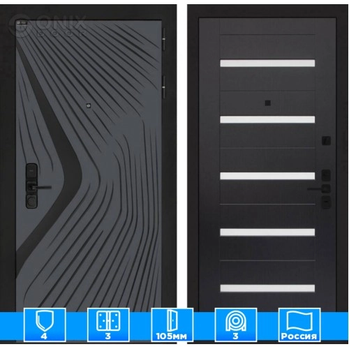 Входная дверь LEOLAB 01 - Венге, стекло белое