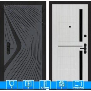 Входная дверь LEOLAB 02 - Сандал белый, стекло черное