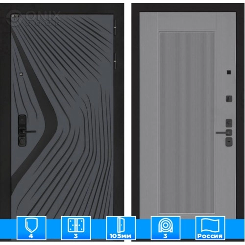 Входная дверь LEOLAB 30 - Серый рельеф софт