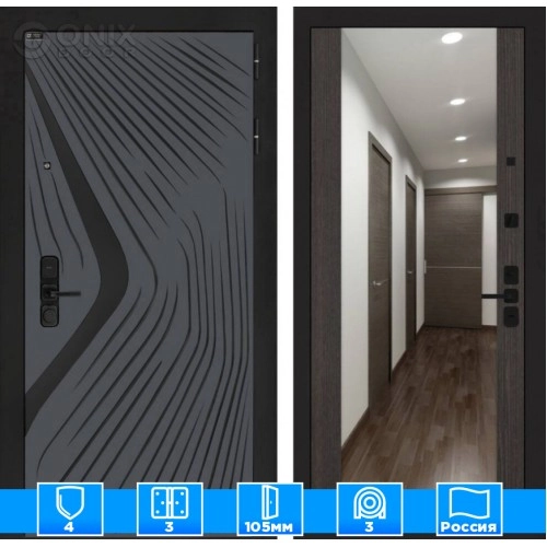 Входная дверь LEOLAB с Зеркалом Максимум - Венге