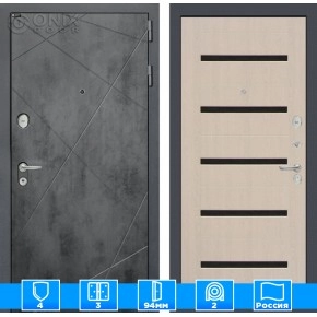 Входная дверь LOFT 01 - Беленый дуб, стекло черное