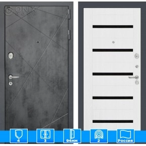 Входная дверь LOFT 01 - Белое дерево, стекло черное