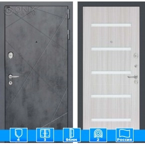 Входная дверь LOFT 01 - Сандал белый, стекло белое