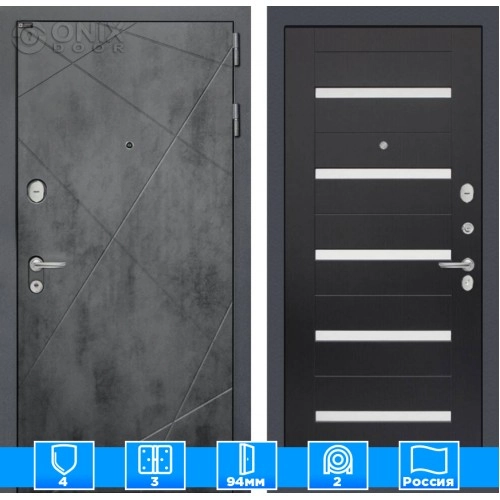 Входная дверь LOFT 01 - Венге, стекло белое