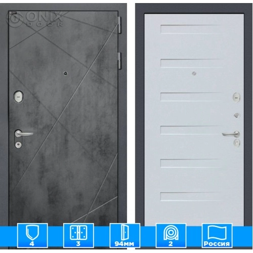 Входная дверь LOFT 14 - Дуб кантри белый горизонтальный