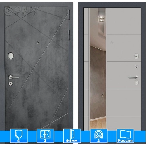 Входная дверь LOFT с Зеркалом 19 - Грей софт