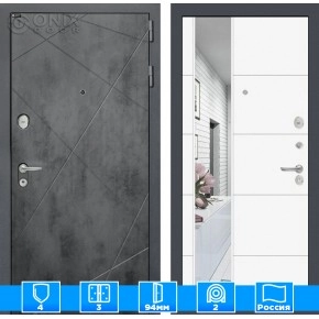 Входная дверь LOFT с Зеркалом 19 - Белый софт