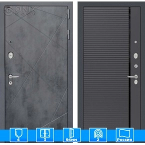 Входная дверь LOFT 22 - Графит софт, черная вставка