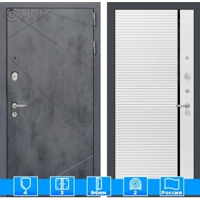 Входная дверь LOFT 22 - Белый софт, черная вставка