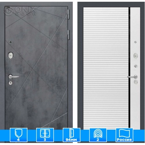 Входная дверь LOFT 22 - Белый софт, черная вставка