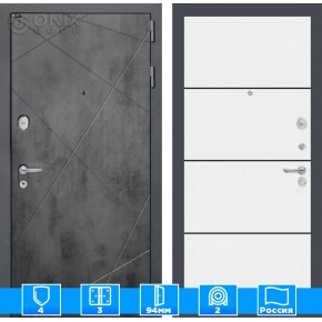 Входная дверь LOFT 25 - Белый софт, черный молдинг