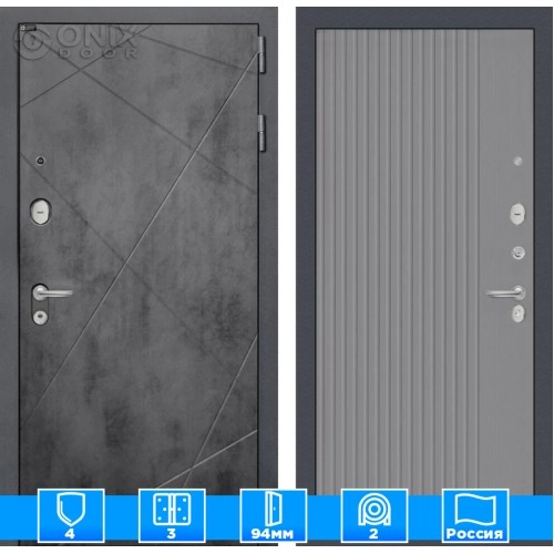 Входная дверь LOFT 29 - Серый рельеф софт