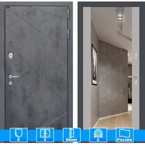 Входная дверь LOFT с Зеркалом Максимум - Грей софт