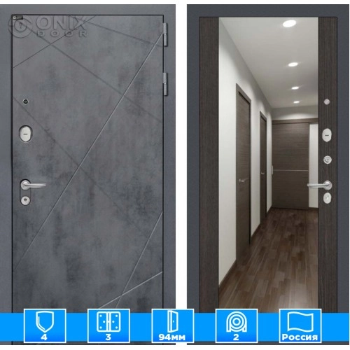 Входная дверь LOFT с Зеркалом Максимум - Венге