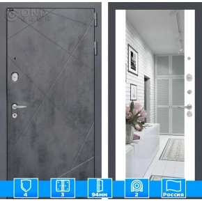 Входная дверь LOFT с Зеркалом Максимум - Белый софт