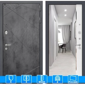 Входная дверь LOFT с зеркалом Панорама - Белый софт