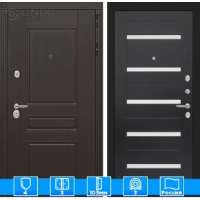 Входная дверь Мегаполис 01 - Венге, стекло белое